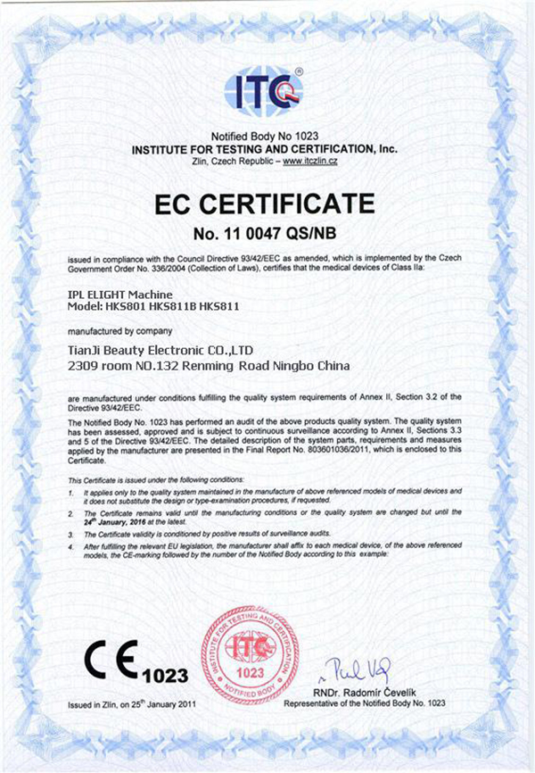 CERTIFIKÁT ES